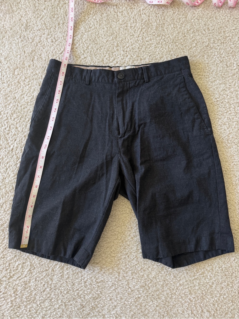 Club Monaco Black Flat-Front Casual Men's Shorts